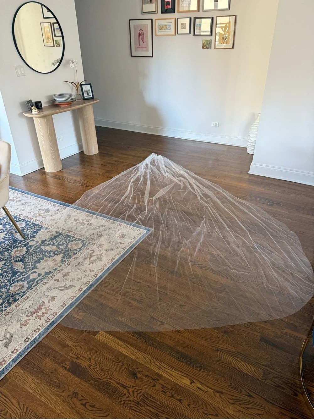 Light Ivory Cathedral Length Veil - Perfect Condition